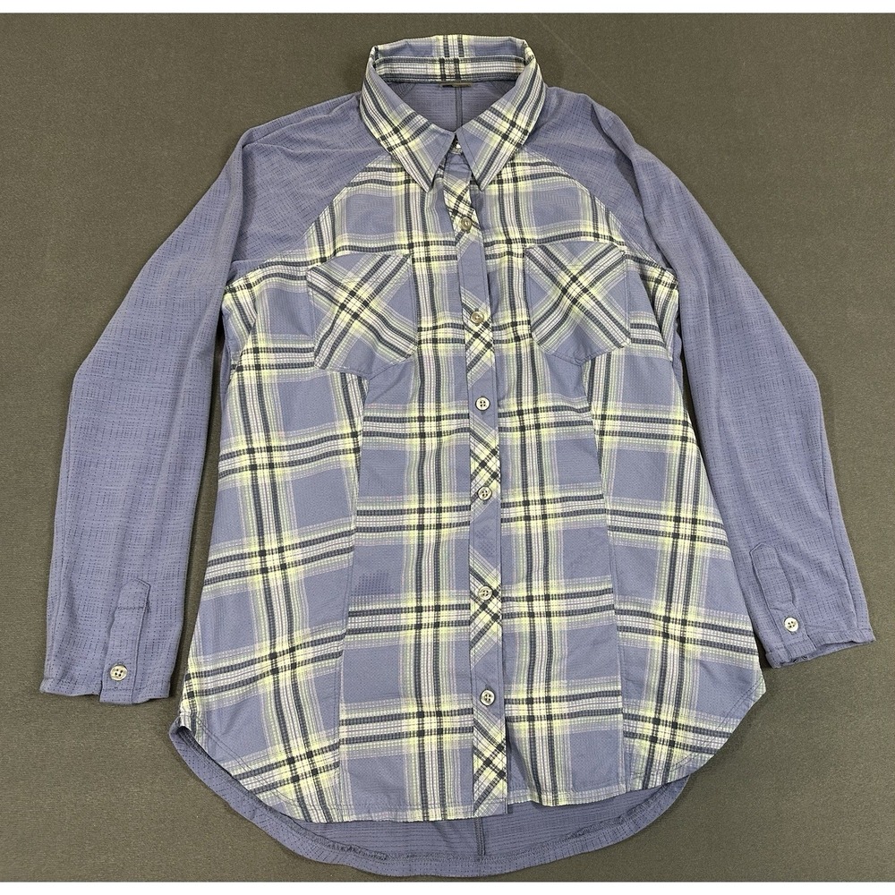 Marmot Shirt Womens Medium Purple Plaid Button Down Lightweight Outdoor Hiking